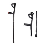 VISIONU Lightweight Foldable Forearm Crutch, Aluminum Walking Stick,Height Adjustable, Ergonomic Handle with Comfortable Grip 2ZG-02BM (Black)