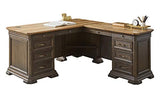 Martin Furniture IMSA684R-KIT Executve L-Desk & Return with Solid Wood Plank Tops