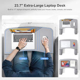 Reading Pillow for Gaming with Ergonomic Arm Rests, Wooden Lap Desk for Laptop