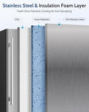 Feelfunn 24 Inch Beverage Refrigerator,180 Cans Outdoor Refrigerator