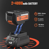 Keenstone Leaf Blower, 40V Cordless Leaf Blower 620-CFM 120-MPH Max with 2 * 4000mAh Batteries and Fast Chargers, Lightweight Leafblower Cordless