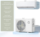 28000 BTU 2 Zone Mini Split Heat Pump, 20 SEER2 12000+12000 BTU Ductless AC with WiFi Alexa, App Control for Bedroom Living Room Garage Office