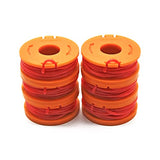 WETOOLPLUS WA0010 0.065" 10Ft Replacement Trimmer Spool Line Compatible with Select Worx Cordless String Trimmers (6 Pack Orange)