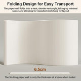 Foldable Kraft Paper Room Divider - Freestanding Privacy Screen, Adjustable Partition Wall for Indoor Use