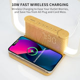 Sunrise Alarm Clock with Wireless Charging Desk Touch Lamp 3 Level Dimmable Wake-up Light Bedside Lamps for Bedroom Living Room