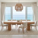 AH AXIOS HMOE 47 in-105 in Extendable Wood Dining Room Table for 4-8 People