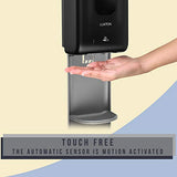 Luxton Automatic Hand Sanitizer Dispenser - Sanitizing Station, Steel Floor Stand, Drip Catcher Dish - Touchless Auto Sensor