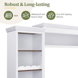MLZTINGR 3-Piece Retro TV Stand for TVs Up to 70", Two-Tone Wood Grain Entertainment Center with Bookshelves