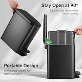 TIPGO Slim Bathroom Trash Can with Lid Soft Close