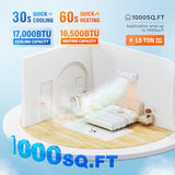 ROVSUN 17000 BTU Wifi Enabled Mini Split Air Conditioner & Heater