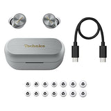 True Wireless Bluetooth Earbuds with Advanced Noise Cancelling, 3 Device Multipoint Connectivity (Silver) Technics