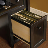 Edge Water Computer Desk with Storage Drawers, Home Office Desk, in Estate Black