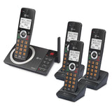 4-Handset Expandable DECT 6.0 Cordless Home Phone with Large Display, Big Buttons, Answering Machine (Charcoal Black) AT&T