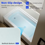 WOODBRIDGE 60” x 32” Four-Piece Direct-to-Stud Alcove Tub Surround with Right-Drain Hole Soaking Bathtub Combo in White