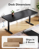 Electric Standing Desk, Powerful Brushless Motor Large Height Adjustable Table