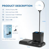 KDD 4 in 1 Desk Lamp with Wireless Charger - 360° Rotating Gooseneck Small Table Lamp with Pen Holder & Phone Stand, Adjustable White