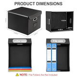 Hleelomi Collapsible File Box with Lid & Plastic Slide - Hanging Document Organizer for Office/Home, 14.96x12.6x10.83 Inch