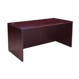 Scranton & Co 66" U-Shape Desk with 2 File Pedestals, Mahogany Finish, 96" W x 66" D x 29.5" H, Thermal Fused Melamine, Lockable Drawers, Modular Office Desk for Home or Professional Workspace