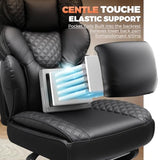COMHOMA Big and Tall Office Chair with Upgrade Footrest, Heavy Duty Gaming Chair High Back Executive Chair with Spring Lumbar Support for Lower Back Pain Relief, 150°Reclining Adjustable Armrests
