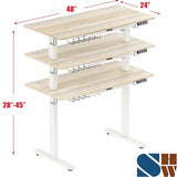 SHW 48-Inch Electric Height Adjustable Standing Desk with Drawer