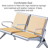 2-Seat Waiting Room Bench Set, PU Leather Waiting Room Chair
