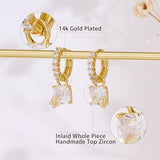 YOIHUR Cute Gold Hoop Earrings for Valentine's Day, 14K Gold Plated Hypoallergenic Jewellery CZ Huggie Drop Earrings, Zircon Butterfly Pendants Earring Jewelry Gifts for Women