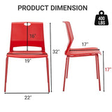 Sidanli Stackable Office Chairs, Red Guest Chairs with Comfortable Streamline Seat