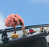 RCAGCAT Cat Desk Figurines, Computer Monitor Miniature Cat Desk Set for Office, Rearview Mirror, Home Decor
