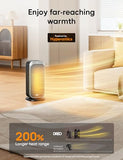 DREO Quiet Space Heater, 1500W Portable Heaters for Indoor Use with Remote, 70° Oscillation, Fast and Safety Electric PTC Ceramic for Desk Office Bedroom, 12H Timer