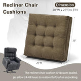 TANYOO Recliner Cushion for Elderly - Patented Dual Seat Cushion for Sagging Recliner Replacement Booster Cushion 20x20x5 Brown
