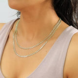 Nuragold 10K Real Yellow Gold Cuban Curb Link Chain Necklace