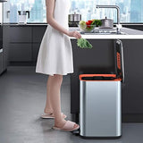 Trash Can Waste Bins Trash Can Stainless Steel Metal Trash Can with Lid
