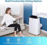 14000BTU Portable Air Conditioner Air Conditioner Unit with Remote Control, Cool, Fan and Dry Functions, Portable AC with Sleep Mode/24Hrs Timer, Low noise, Fast Cooling for 700 Sq.ft(White)