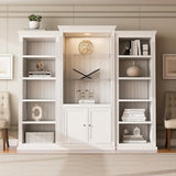 78.75" Tall 3-Piece Bookcase Display Cabinet with 5-Color LED Light