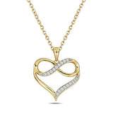Cali Trove 1/4Ct & 1/20Ct Natural Diamond Single Heart Infinity Pendant For Women