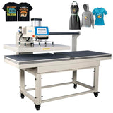 WUMSTOT 28x36 Pneumatic Dual Heat Press Machine, 220V Industrial Grade