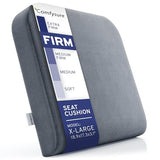 ComfySure Seat Cushion Extra Large - Firm Memory Foam Chair Pad for Recliner, Wheelchair, Office Chair, Stadium 19”x17”x3”