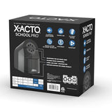 X-ACTO Pencil Sharpener, School Pro Electric Pencil Sharpener, With Six Size Dial, XL Shavings Bin, Black, 1 Count - Heavy Duty