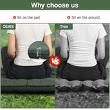 Toncoke 5.1" Thick Double Sleeping Pad with Foot Pump & Pillow, 77.5x53.9 2-Person Air Mattress for Camping, Ultralight & Compact for Backpacking, Hiking, Car Travel，Military Green