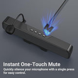Computer Speakers with Microphone for Desktop PC, USB Monitor Speakers with Clip, Wired Laptop Sound Bar, Stereo & Bass, PC Speaker w/Mic