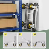 Push Cart Dolly Heavy-Duty Platform Truck Cart with Swivel Wheel 2200 LBS Capacity Foldable Flatbed Cart