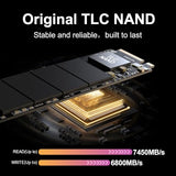 GARMESE 2TB NVMe SSD PCIe 4.0 M.2 2280 Internal Solid State Drive, Up to 7450MB/s, High-Speed Gen4 NVMe SSD for Gaming PC, Laptop Upgrade, Windows 11 Boot Drive, Video Editing & Content Creation