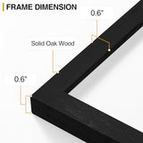 decorUhome Solid Oak Wood 5x7 Picture Frame, Display Pictures 4x6 with Mat or 5x7 without Mat, Wall & Tabletop Display Photo Frame, Black, 1 Pack