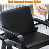 Waiting Room Bench with Arms, PU Leather Waiting Room Chairs, Office Guest Reception Chairs