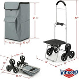 Grocery Foldable Trolley with Extra Large Shopping Bag Laundry Utility Cart with Adjustable Bungee