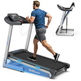 WELLFIT Treadmill with 15% Auto Incline, 400LBS Capacity, Foldable Treadmills with Handlebar, Heart Rate Sensor, LED Display, App Control