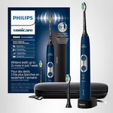 Philips Sonicare ProtectiveClean 6500 Rechargeable Electric Toothbrush, with Pressure Sensor, 3 Cleaning Modes, SmarTimer and QuadPacer, 14-Day Battery Life, Charging Travel Case, Navy Blue, HX6462/07