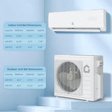 28000 BTU 2 Zone Mini Split Heat Pump, 20 SEER2 9000+12000 BTU Ductless AC with WiFi, Alexa App Control for Bedroom Living Room Garage Office