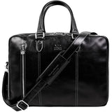 Time Resistance Leather Laptop Briefcase - Full Grain Leather Computer Bag for Men