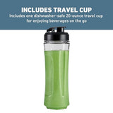 Blender with 48-Ounce Blending Jar and 20-Ounce Travel Cup, Compact Design with Dial Control, 700-Watts, Black West Bend